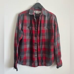 WindRiver Men’s Red & Gray Plaid Flannel Shirt